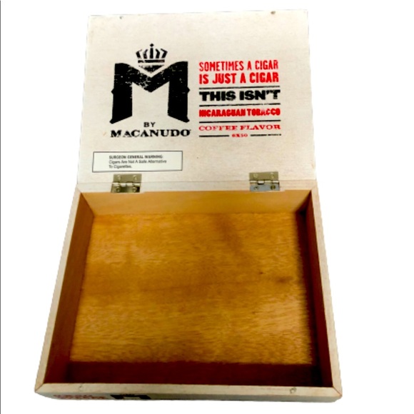 M by Macanudo Cigar Box Empty Wooden Coffee flavor stash white Toro White - Picture 2 of 6